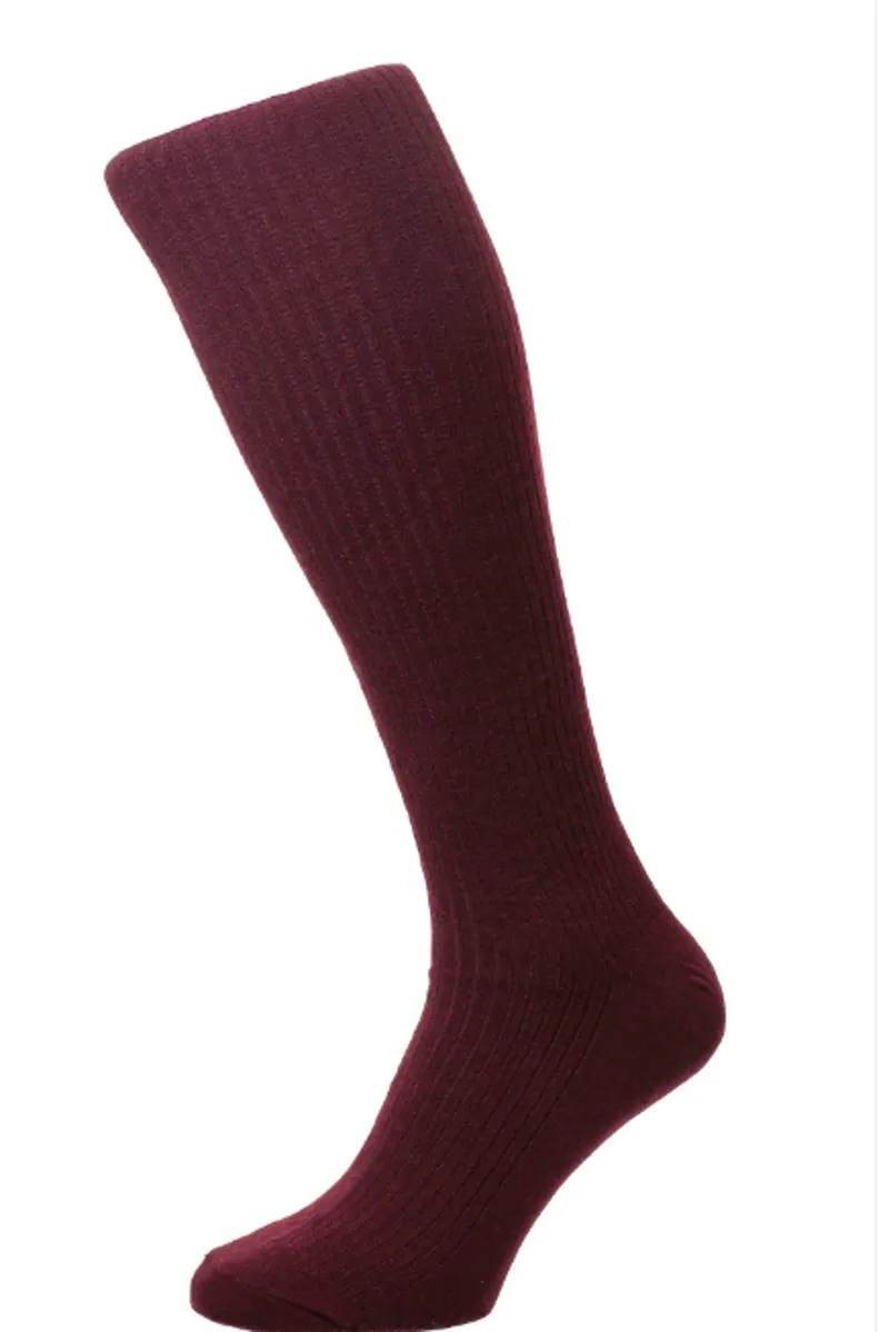 HJ77Burgundy Wool Knee High